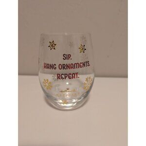Hallmark Keepsake Stemless Wine Glass With Snowflake Design